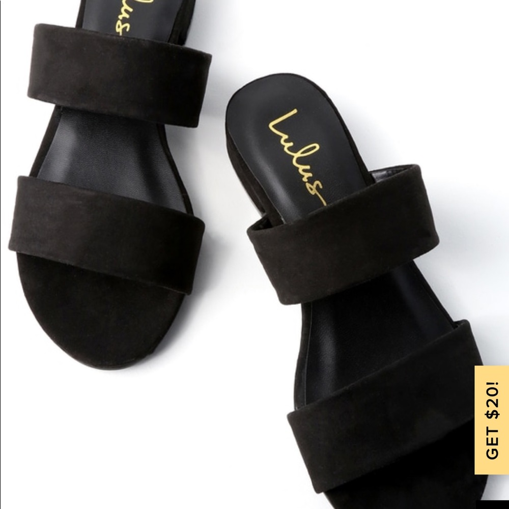 Flat two strap sandals